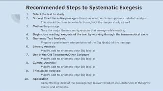 Steps for Systematic Exegesis Lecture 3 [upl. by Territus835]