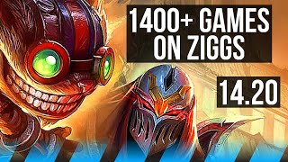 ZIGGS vs ZED MID  1400 games 8310 Godlike  EUW Master  1420 [upl. by Rbma]