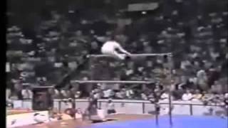 Uneven Bars Comaneci Dismount Gymnastics Video [upl. by Rooker]