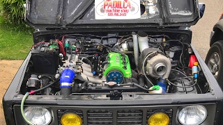 Cabro Fino Dyno Run  Suzuki Samurai G13B 13L 16 Valve SOHC Turbo [upl. by Kusin719]