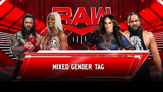 Roman Reigns amp Jade Cargill vs Jacob Fatu amp Nia Jax WWE Raw Mix Tag Team  FULL MATCH [upl. by Ynaiffit719]