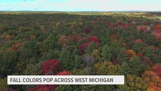 Drone showcases West Michigans beautiful fall colors [upl. by Htenek284]