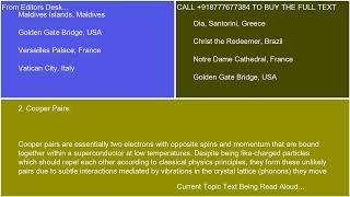 Explain the underlying principles of superconductivity including the Meissner effect and Cooper pair [upl. by Nryhtak229]