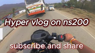 hyper vlog on ns 200🔥🥵😜ns200 bike viral viralvideo ns200bs7 bikelover youtube love [upl. by Aynatan]