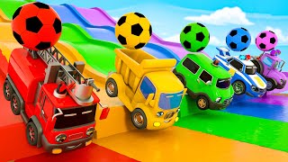 Baby Shark  Wheels On the Bus song  Soccer ball shaped wheels  Baby Nursery Rhymes amp Kids Songs [upl. by Solrak]