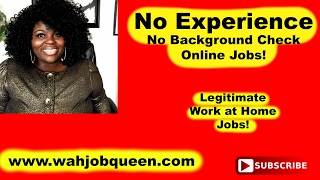 No Experience No Background Check Legitimate Work at Home Online Jobs [upl. by Aneeuq]