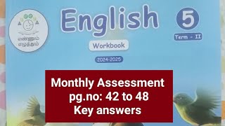 5th std Term2 English workbook Monthly Assessment pg no  42 48202425 [upl. by Ybab579]