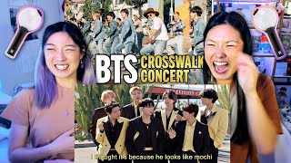 BTS Performs a Concert in the Crosswalk on James Corden 💜 SISTERS REACTION [upl. by Sotsirhc]