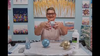 68 How to Create Acrylic Pour Painted Christmas Baubles with glitter inside [upl. by Auhoj]