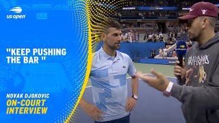 Nick Krygios Interviews Novak Djokovic  OnCourt Interview  2024 US Open Round 2 [upl. by Morgenthaler]