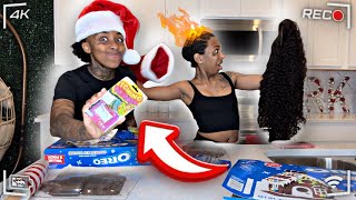 EPIC ITCHING POWDER IN GIRLFRIEND CHRISTMAS HAT PRANK   HILARIOUS  😳 [upl. by Shana]