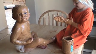 Sister Covers Baby Brother in Peanut Butter [upl. by Amluz]