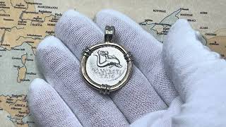 74 BC Roman Genius Riding Dolphin and Neptune God of the Sea Denarius Coin in Gold Necklace [upl. by Estella]