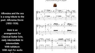 Alfonsina y el Mar guitar solo music sheet [upl. by Ahsemak75]