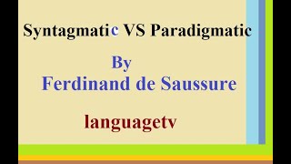 Syntagmatic amp Paradigmatic  analysis of language in urdu amp Hindi [upl. by Draner]