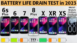 iPhone 6s Plus vs iPhone 6 vs iPhone 7 vs 8 Plus vs X vs XR vs XS Battery Life DRAIN Test in 2023 [upl. by Tory]