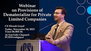 Dematerialization of Shares of Private Limited Company  Live Discussed  Webinar [upl. by Krock]