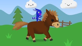 Fun educational horse song for kids toddlers preschoolers  Learn about horses gaits with Moogoopi [upl. by Urbani]