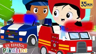 Bombero y Policía Protegen a la Comunidad 🚒 🚔  Pikabins Canciones Infantiles Educativas [upl. by Forrester]