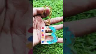 Resin B letter keyring smallbusiness resincrafts customizedgifts unique hearttouching yt [upl. by Liatris107]