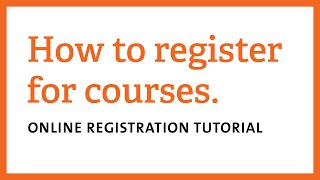 How to Register for Courses [upl. by Arimay445]