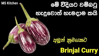 වම්බටු රසටම කන්න මෙහෙම හදන්න  Wambatu  Brinjal  Eggplant Curry  mskitchen3708 [upl. by Acisset830]