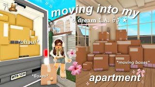 moving into my dream LA apartment 𐙚🧸ྀི living alone  Bloxburg roleplay  wvoices [upl. by Retsevlis298]