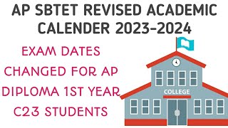 ap diploma revised academic calender for 20232024 diploma students c23 diploma revised exam dates [upl. by Verine]