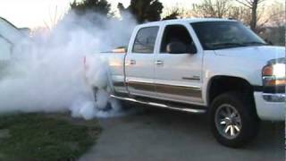 Duramax LB7 burnout with EFILive DSP5 wturbo spool and blow off sound [upl. by Anailil917]