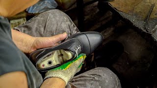 Leather Shoes Making for 50 Years Handmade Leather Shoes Factory [upl. by Pelagia448]