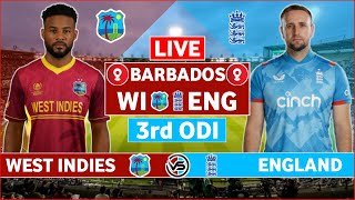 West Indies vs England 3rd ODI Live Scores  WI vs ENG 3rd ODI Live Scores amp Commentary [upl. by Eltsyrhc631]