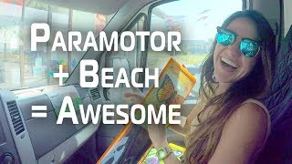 High Wind Paramotor Beach Flying  Fun AND Dangerous [upl. by Aronoff295]