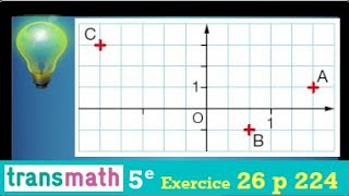 Lire les coordonnées de points dans un repère • abscisse amp ordonnée • cinquième transmath [upl. by Scherle]