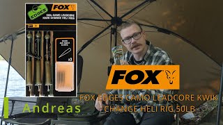 Pryltips FOX EDGES CAMO LEADCORE KWIK CHANGE HELI RIG 50LB [upl. by Tolliver652]