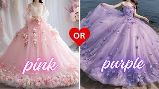 Pink vs Purple Dresses💜👄 Purple vs Pink Trend  Dress Design  Choose Your Dress👗 [upl. by Anirual672]