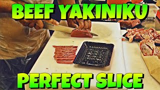 Beef Yakiniku  How To Cut Perfect Yakiniku Slice [upl. by Melleta]