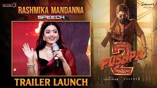 Rashmika Mandanna Speech  Pushpa 2 Trailer Launch Event  Allu Arjun  Sukumar  Fahadh Faasil [upl. by Oicatsana]