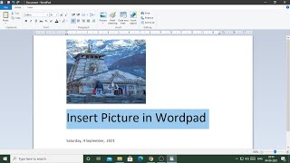 Insert Picture in Wordpad of Windows 10 [upl. by Matthiew350]