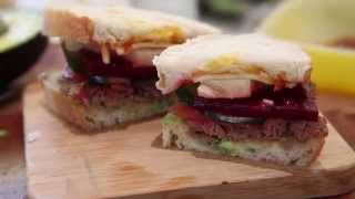 60 Second Sandwich  Australian Beef Rissole Sandwich [upl. by Nairadal]