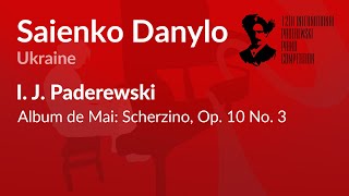 Saienko Danylo  I J Paderewski  Album de Mai Scherzino Op 10 No 3 [upl. by Idnahr]