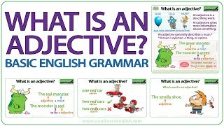 What is an adjective  Basic English Grammar [upl. by Leaper]