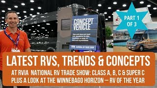 Part 13 LATEST RV Trends  RV of the Year at RVIA National Trade Show  Class A B C Super C [upl. by Ivz]