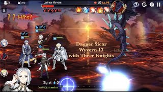 Epic Seven Dagger Sicar Wyvern 13 with three knights Easymode [upl. by Graner]