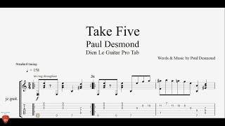 Take Five  Guitar Tutorial  TAB [upl. by Sallad431]