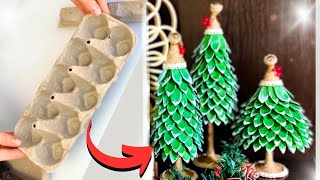 DIY Egg Carton Christmas Tree amp Pine Cone 🌲🍂  Easy Holiday Craft Ideas [upl. by Kara-Lynn581]