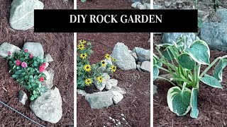 FINISHED DIY SIMPLE ROCK GARDEN USING ROCKS FROM MY BACKYARD HOW TO MAKE A ROCK GARDEN [upl. by Erek]