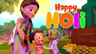 Rangbirangi Holi Song  Hindi Rhymes for Children  Infobells [upl. by Maier]