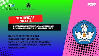 SERTIFIKAT GRATIS WEBINAR 4 JP  Asesmen dan Ketercapaian Tujuan Pembelajaran Kurikulum Merdeka [upl. by Ahcsap25]