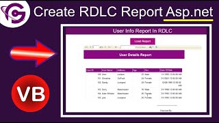 How To Create RDLC Report In AspNet With SQL Using VB Step By Step  ProgrammingGeek [upl. by Ert]