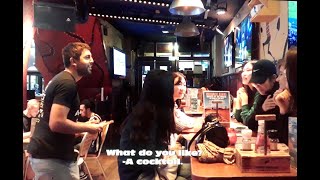 Polyglot working in a bar while speaking different languages [upl. by Etnemelc]